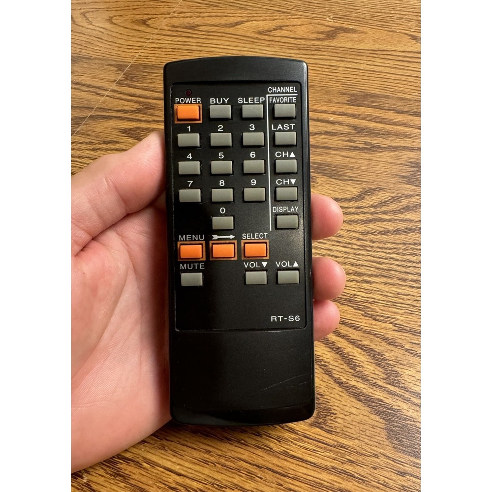 Remote Control Model No. RT-S6 Black Made In Korea Used